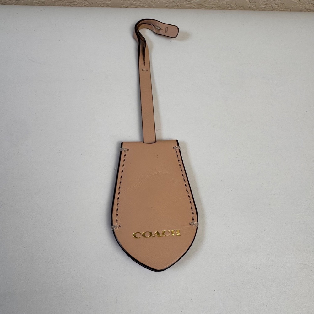 Coach Leather Clochette Keyring Bag Charm Tan Gold Tone Replacement Flaw